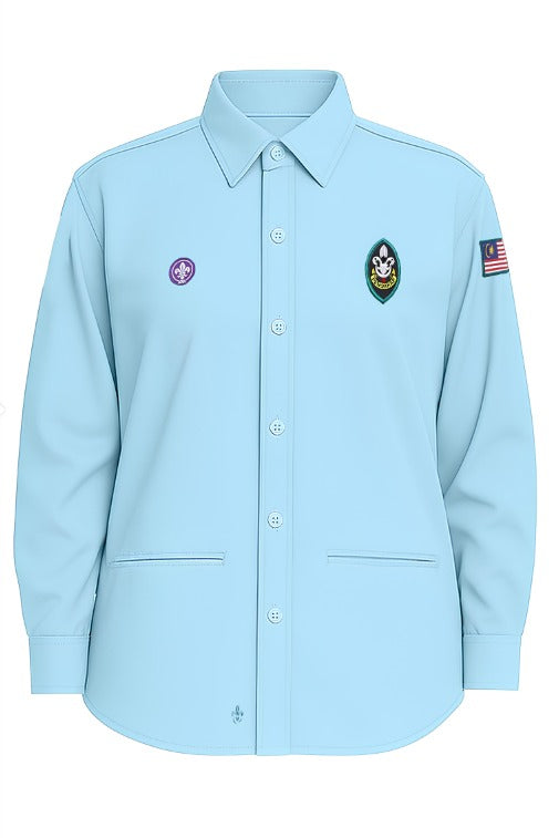 Kemeja Pengakap Perdana Perempuan Kelana/Pemimpin + 3 Lencana Basic