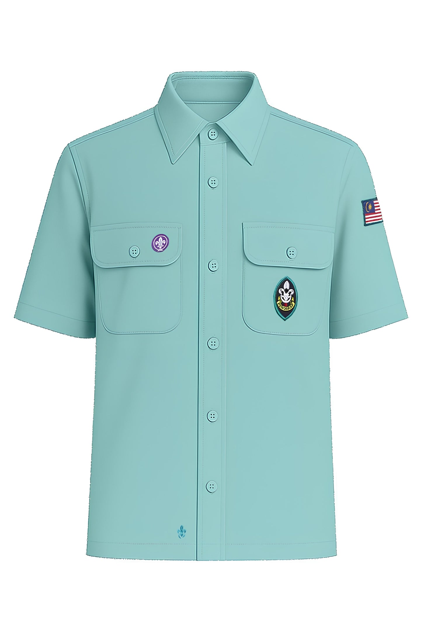Kemeja Pengakap Perdana Lelaki Kanak-Kanak+ 3 Lencana Basic