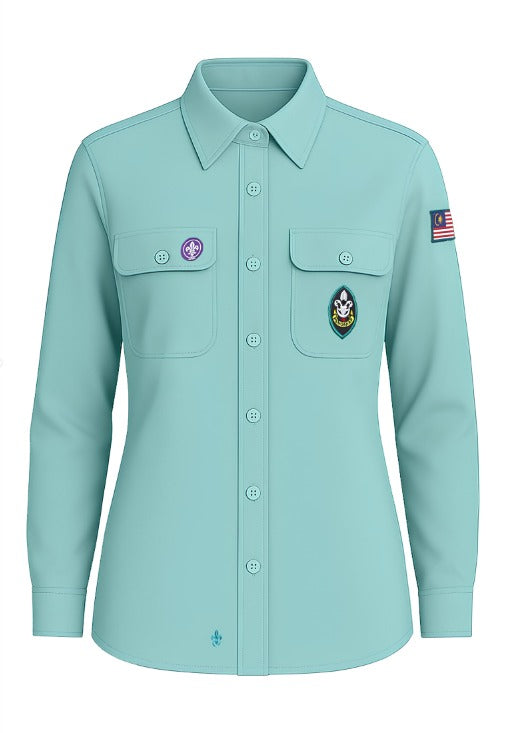 Kemeja Pengakap Perempuan Kanak-Kanak+ 3 Lencana Basic